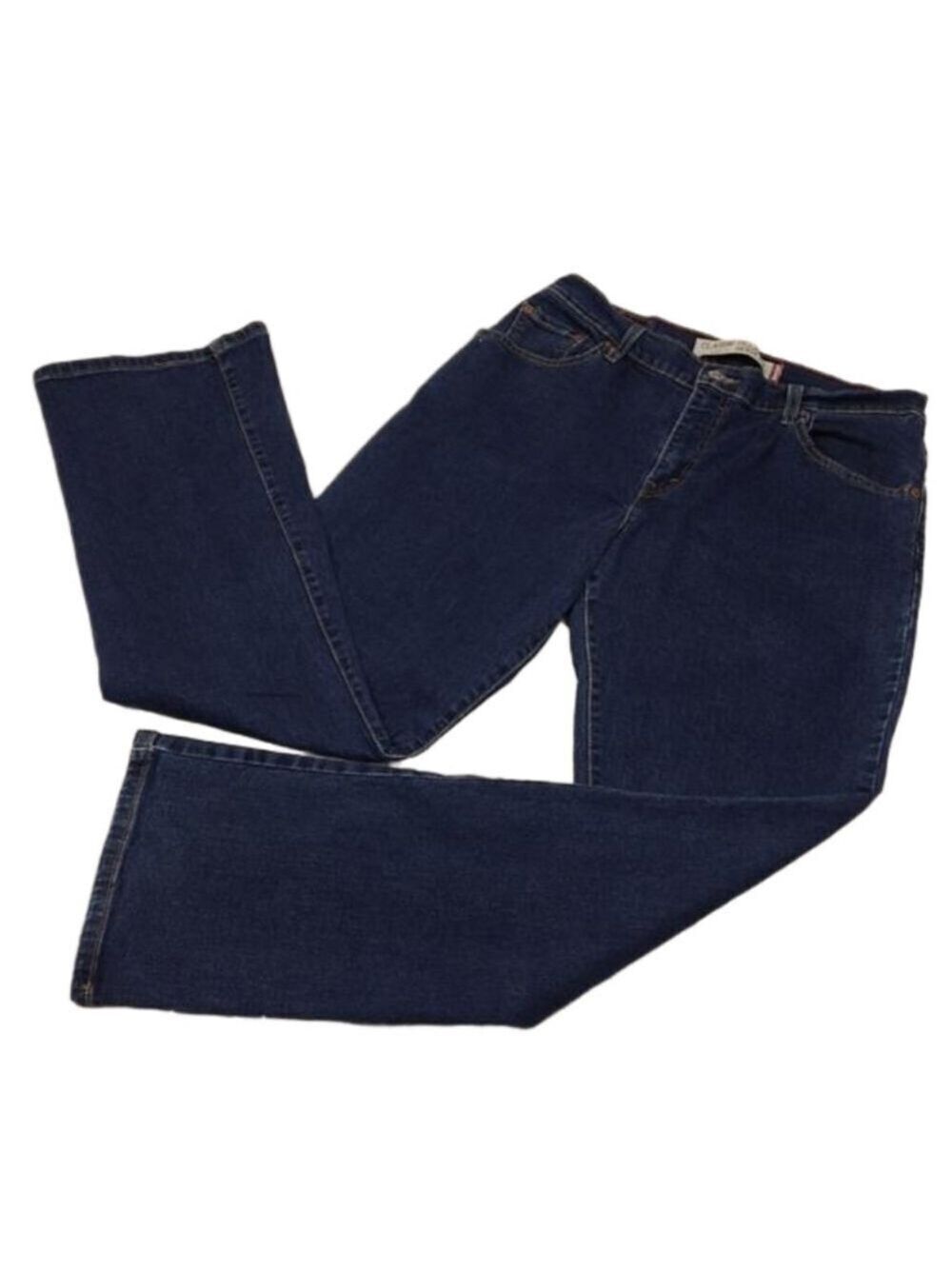 Levi's 550 Classic Relaxed Blue Dark Wash High Rise Five Pocket Boot Cut Jean